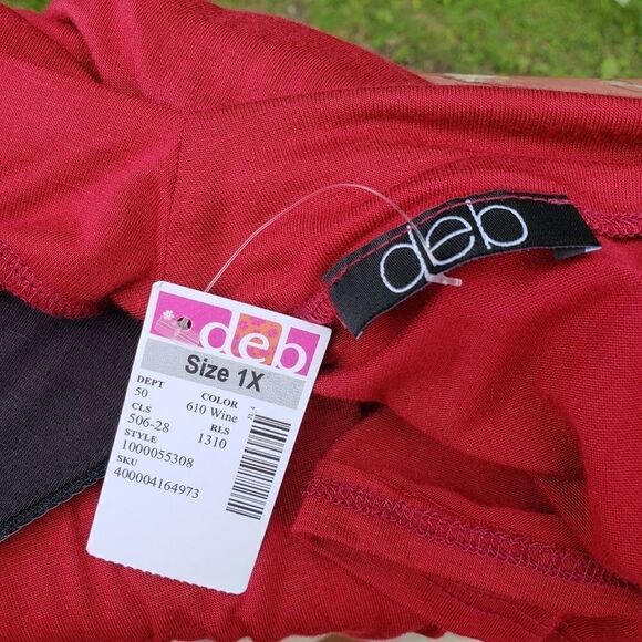 Debs Ladies Burgundy Cold Shoulder Sequin Pullover V-neck Tunic sz 1 XL - Picture 9 of 12